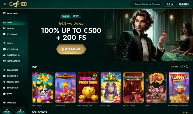 cashed home page